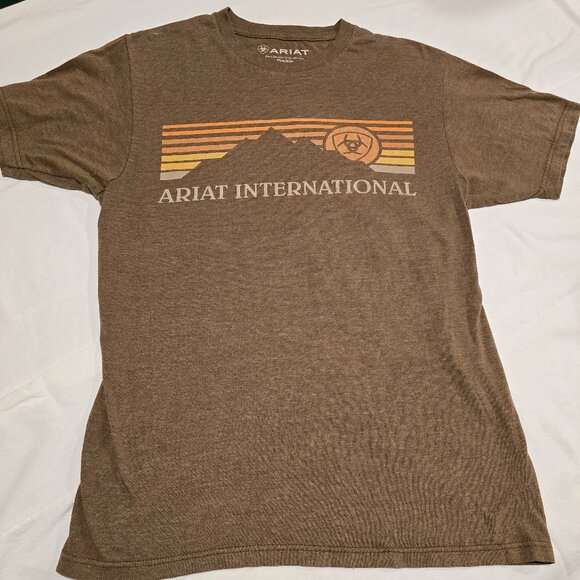 Ariat Other - Ariat International Brown Orange Mountain Retro SOFT T Shirt Medium M Unisex
